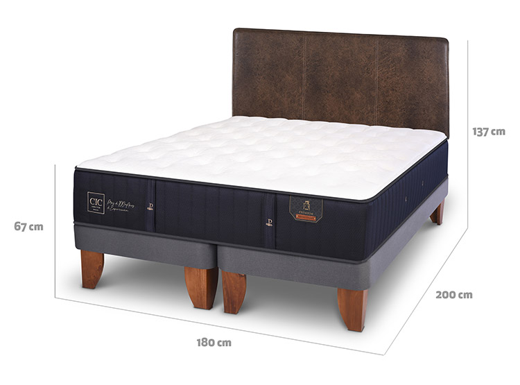 JUEGO DE DORMITORIO CIC CAMA EUROPEA PREMIUM KING + RESPALDO BAKER - 3