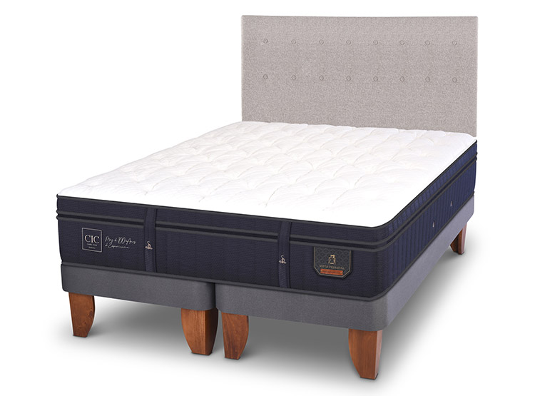 JUEGO DE DORMITORIO CIC CAMA EUROPEA SUPER PREMIUM KING + RESPALDO TIGRIS - 2