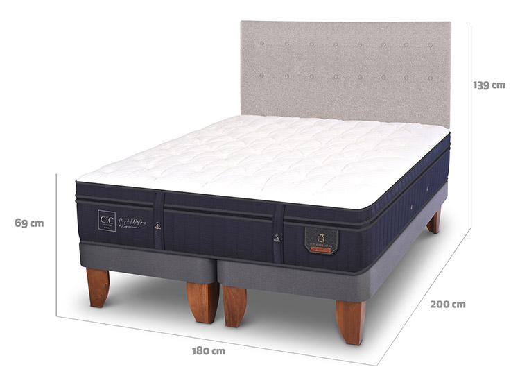 JUEGO DE DORMITORIO CIC CAMA EUROPEA SUPER PREMIUM KING + RESPALDO TIGRIS - 3