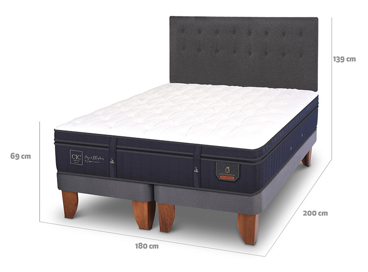 JUEGO DE DORMITORIO CIC CAMA EUROPEA SUPER PREMIUM KING + RESPALDO EUFRATES - 3