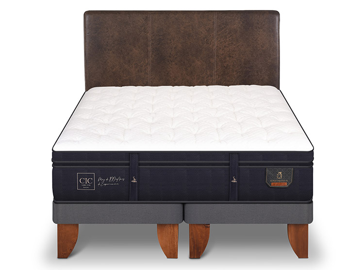 JUEGO DE DORMITORIO CIC CAMA EUROPEA SUPER PREMIUM KING + RESPALDO BAKER - 1