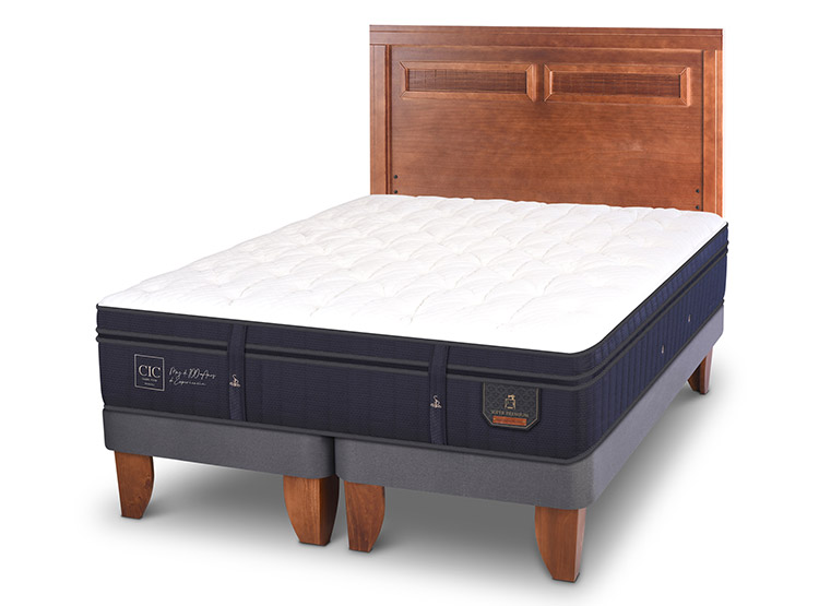 JUEGO DE DORMITORIO CIC CAMA EUROPEA SUPER PREMIUM KING + RESPALDO MILAN - 2