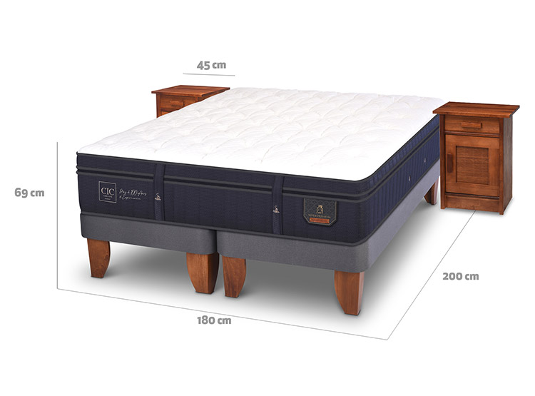 JUEGO DE DORMITORIO CIC CAMA EUROPEA SUPER PREMIUM KING + VELADORES MILAN - 3