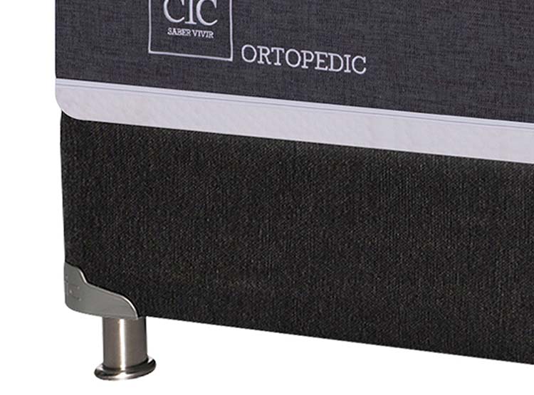 JUEGO DE DORMITORIO CIC CAMA BOX SPRING ORTOPEDIC B5 1 PLAZA NEGRO + SET VILLARRICA - 3