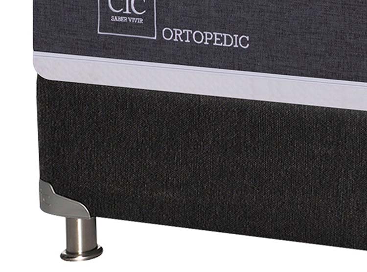 JUEGO DE DORMITORIO CIC CAMA BOX SPRING ORTOPEDIC B5 1 PLAZA NEGRO + RESPALDO VILLARRICA - 3