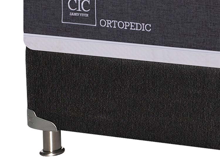 JUEGO DE DORMITORIO CIC CAMA BOX SPRING ORTOPEDIC B5 1 PLAZA NEGRO + SET GALES - 3