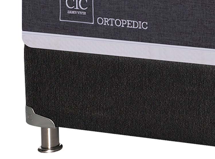 JUEGO DE DORMITORIO CIC CAMA BOX SPRING ORTOPEDIC B5 1 PLAZA NEGRO + RESPALDO GALES - 3