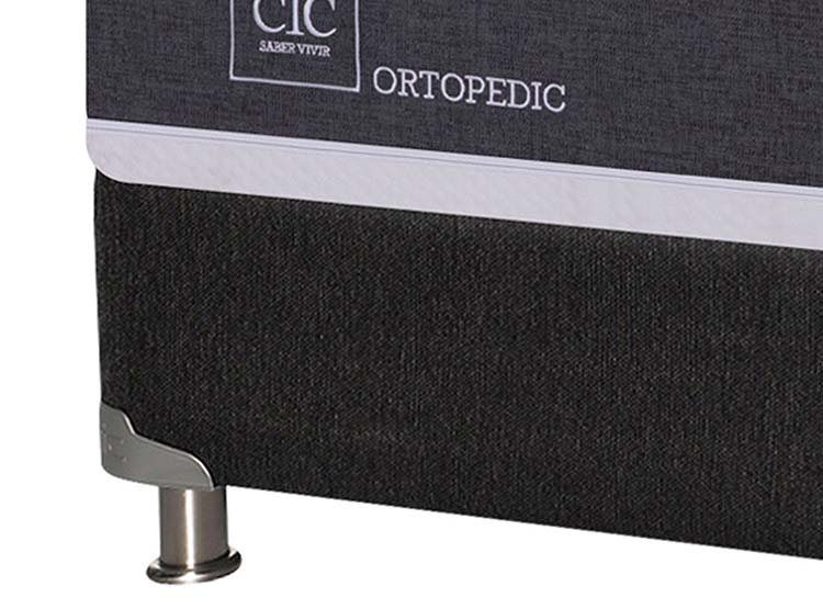 JUEGO DE DORMITORIO CIC CAMA BOX SPRING ORTOPEDIC B5 1 PLAZA NEGRO + SET MUNICH - 3