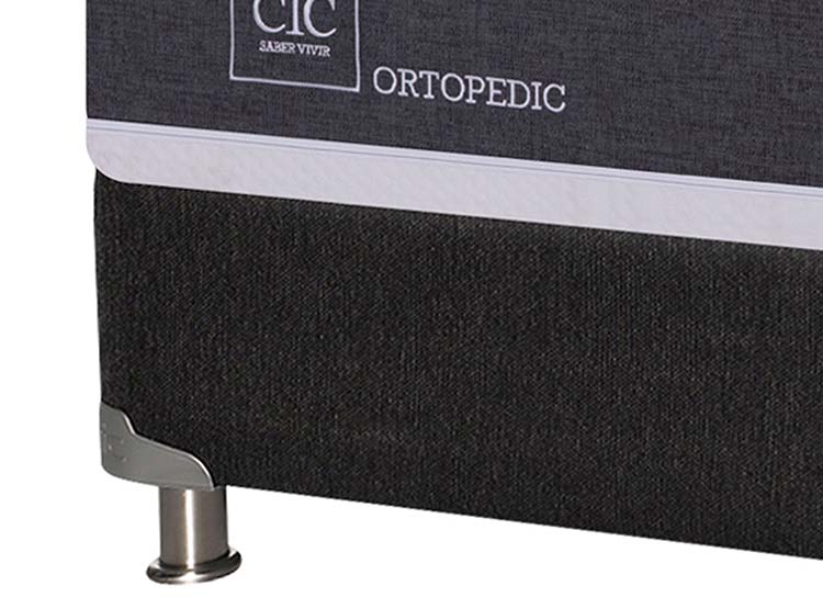 JUEGO DE DORMITORIO CIC CAMA BOX SPRING ORTOPEDIC B5 1 PLAZA NEGRO + SET DUBLIN CARAMEL - 3