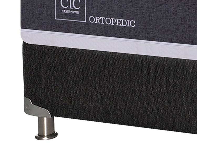 JUEGO DE DORMITORIO CIC CAMA BOX SPRING ORTOPEDIC B5 1 PLAZA NEGRO + RESPALDO DUBLIN CARAMEL - 3