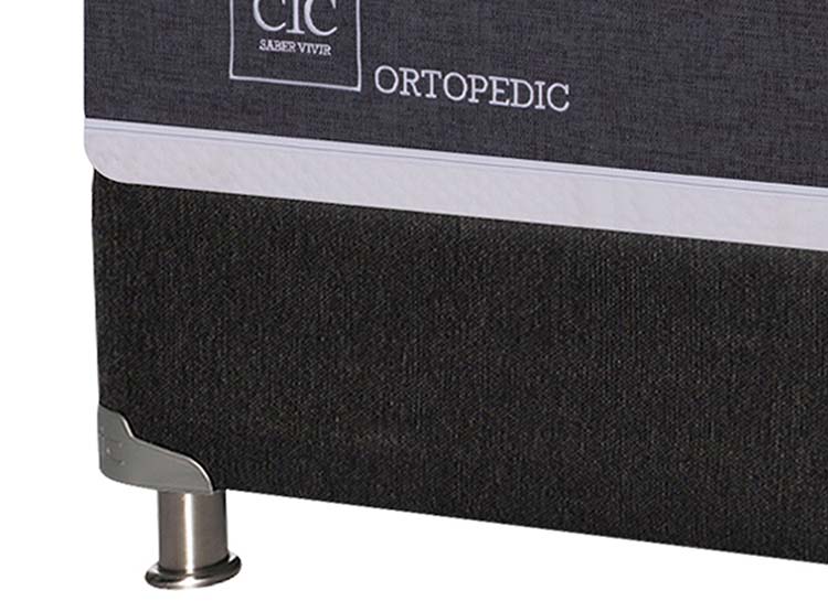 JUEGO DE DORMITORIO CIC CAMA BOX SPRING ORTOPEDIC B5 1 PLAZA NEGRO + RESPALDO DUBLIN CHOCOLATE - 3