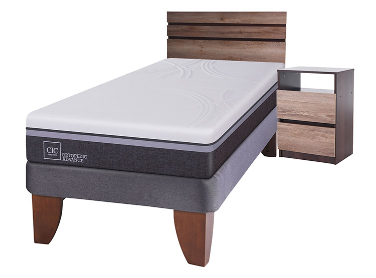 JUEGO DE DORMITORIO CIC CAMA EUROPEA ORTOPEDIC ADVANCE 1.5 PLAZAS + SET ARES - 2