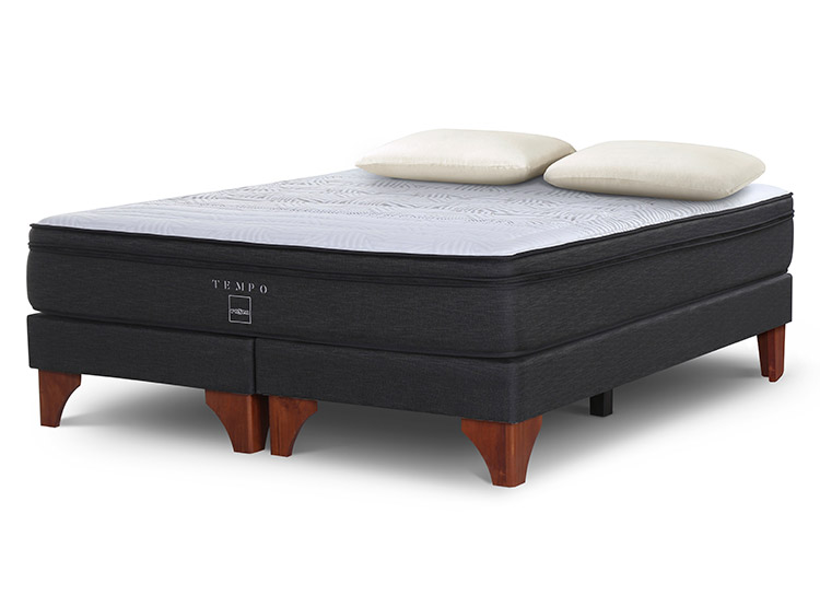 BOX SPRING ROSEN TEMPO BD 2 PL + ALMOHADAS MMAX - 1