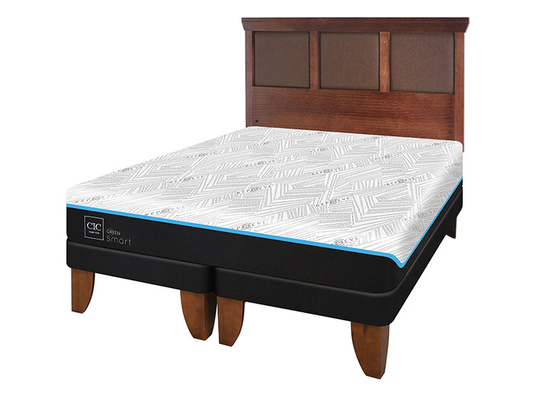 JUEGO DE DORMITORIO CIC CAMA EUROPEA GREEN INFINITY BD 2 PLAZAS + RESPALDO TORINO CARAMEL - 2