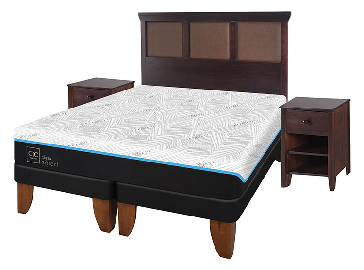 JUEGO DE DORMITORIO CIC CAMA EUROPEA GREEN INFINITY BD KING + SET TORINO CHOCOLATE - 2