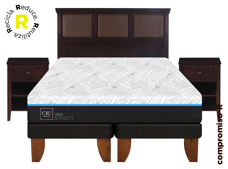 JUEGO DE DORMITORIO CIC CAMA EUROPEA GREEN INFINITY BD KING + SET TORINO CHOCOLATE - 1