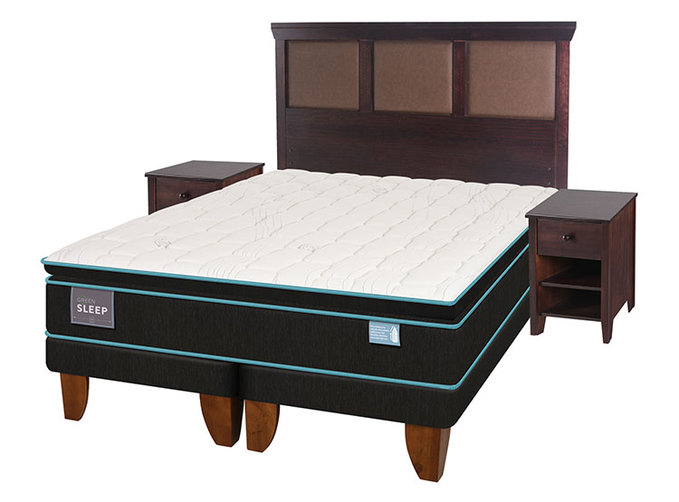 JUEGO DE DORMITORIO CIC CAMA EUROPEA GREEN SLEEP BD 2 PLAZAS + SET TORINO CHOCOLATE - 2
