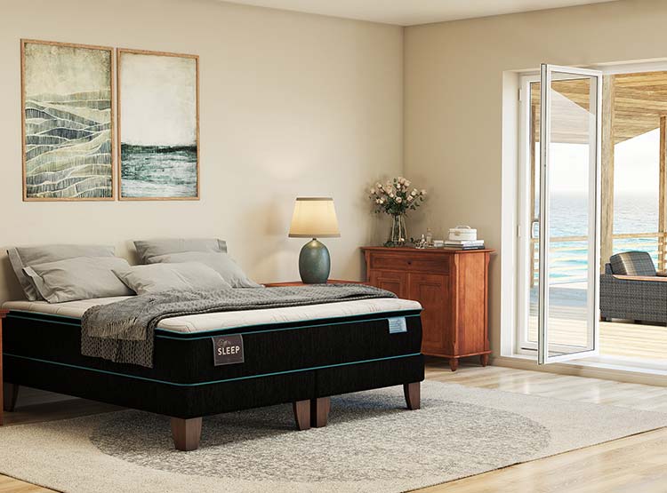 JUEGO DE DORMITORIO CIC CAMA EUROPEA GREEN SLEEP BD 2 PLAZAS + SET TORINO CHOCOLATE - 6