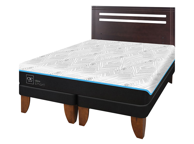 JUEGO DE DORMITORIO CIC CAMA EUROPEA GREEN INFINITY BD 2 PLAZAS + RESPALDO MUNICH - 2