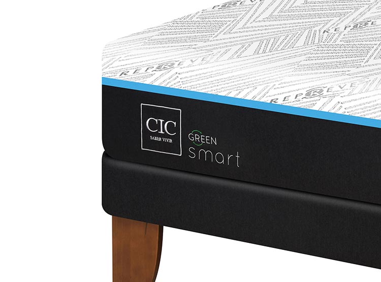 JUEGO DE DORMITORIO CIC CAMA EUROPEA GREEN INFINITY BD 2 PLAZAS + RESPALDO MUNICH - 4