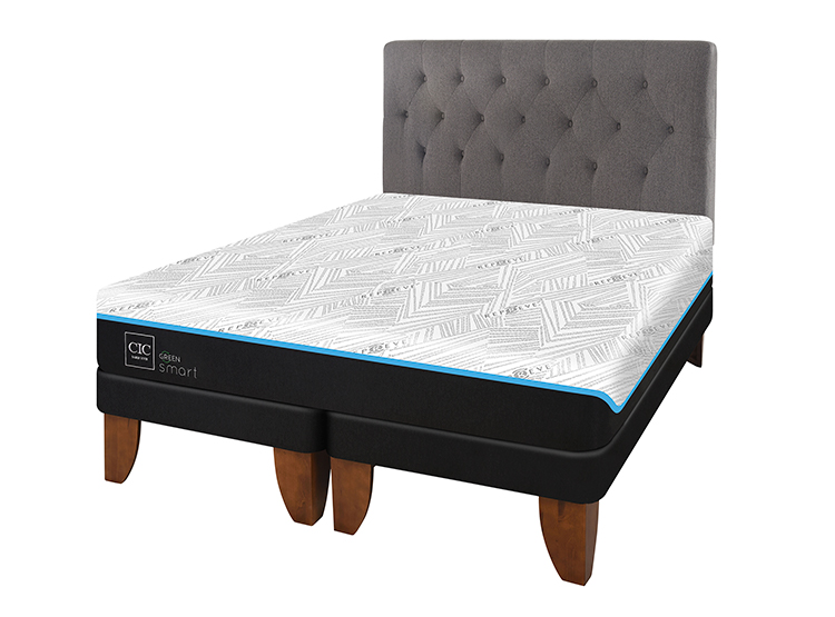 JUEGO DE DORMITORIO CIC CAMA EUROPEA GREEN INFINITY BD 2 PLAZAS + RESPALDO KAVERY - 2