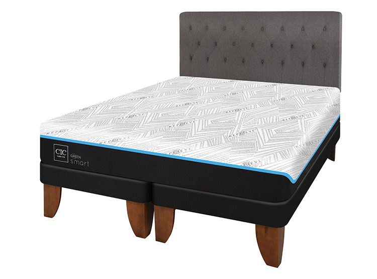 JUEGO DE DORMITORIO CIC CAMA EUROPEA GREEN INFINITY BD KING + RESPALDO KAVERY - 2