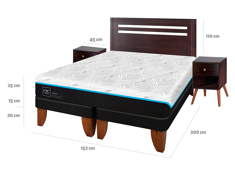 JUEGO DE DORMITORIO CIC CAMA EUROPEA GREEN INFINITY BD 2 PLAZAS + SET MUNICH - 3