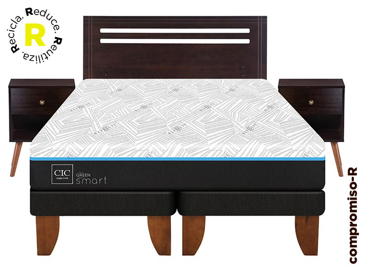 JUEGO DE DORMITORIO CIC CAMA EUROPEA GREEN INFINITY BD 2 PLAZAS + SET MUNICH - 1