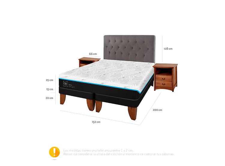 JUEGO DE DORMITORIO CIC CAMA EUROPEA GREEN INFINITY BD 2 PLAZAS + SET KAVERY - 3