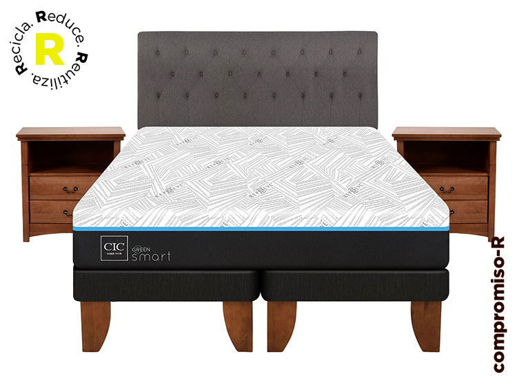 JUEGO DE DORMITORIO CIC CAMA EUROPEA GREEN INFINITY BD KING + SET KAVERY - 1