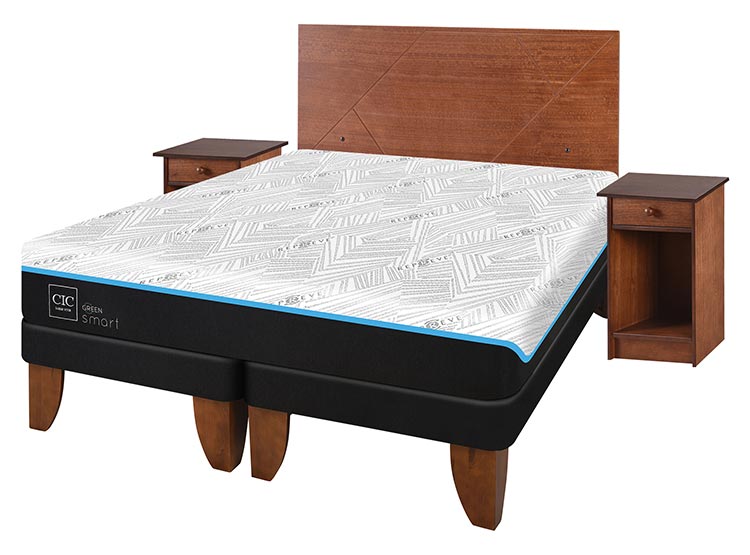 JUEGO DE DORMITORIO CIC CAMA EUROPEA GREEN INFINITY BD 2 PLAZAS + SET VILLARRICA - 2