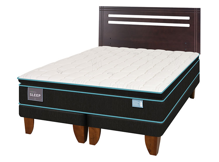 JUEGO DE DORMITORIO CIC CAMA EUROPEA GREEN SLEEP BD 2 PLAZAS + RESPALDO MUNICH - 2