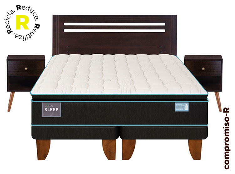 JUEGO DE DORMITORIO CIC CAMA EUROPEA GREEN SLEEP BD 2 PLAZAS + SET MUNICH - 1