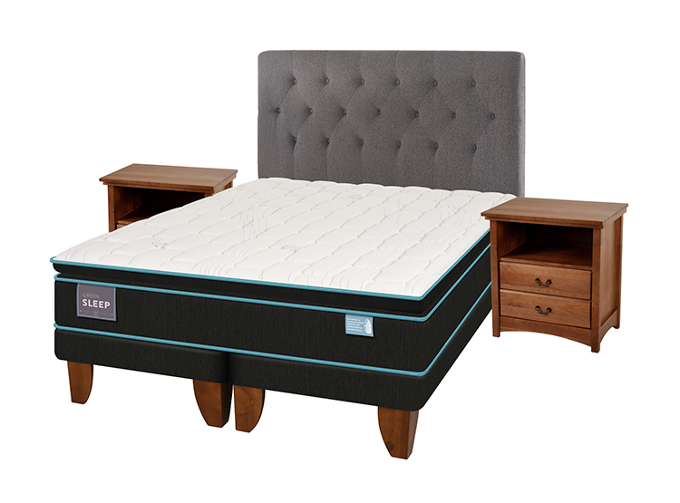 JUEGO DE DORMITORIO CIC CAMA EUROPEA GREEN SLEEP BD 2 PLAZAS + SET KAVERY - 2