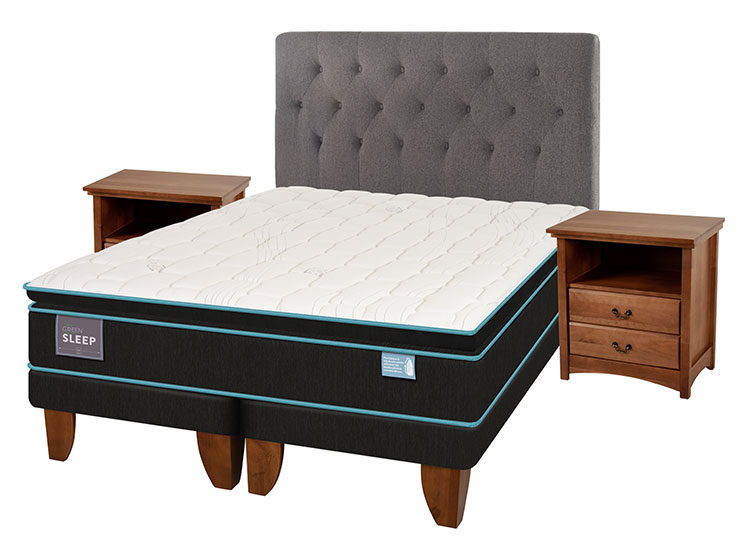 JUEGO DE DORMITORIO CIC CAMA EUROPEA GREEN SLEEP BD KING + SET KAVERY - 2