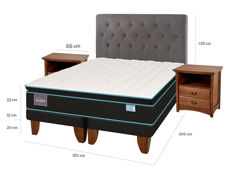 JUEGO DE DORMITORIO CIC CAMA EUROPEA GREEN SLEEP BD KING + SET KAVERY - 3