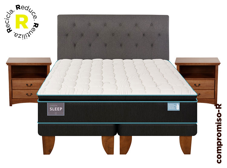 JUEGO DE DORMITORIO CIC CAMA EUROPEA GREEN SLEEP BD KING + SET KAVERY - 1