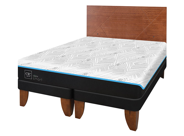 JUEGO DE DORMITORIO CIC CAMA EUROPEA GREEN INFINITY BD 2 PLAZAS + RESPALDO VILLARRICA - 2