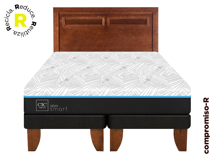 JUEGO DE DORMITORIO CIC CAMA EUROPEA GREEN INFINITY BD KING + RESPALDO MILAN - 1