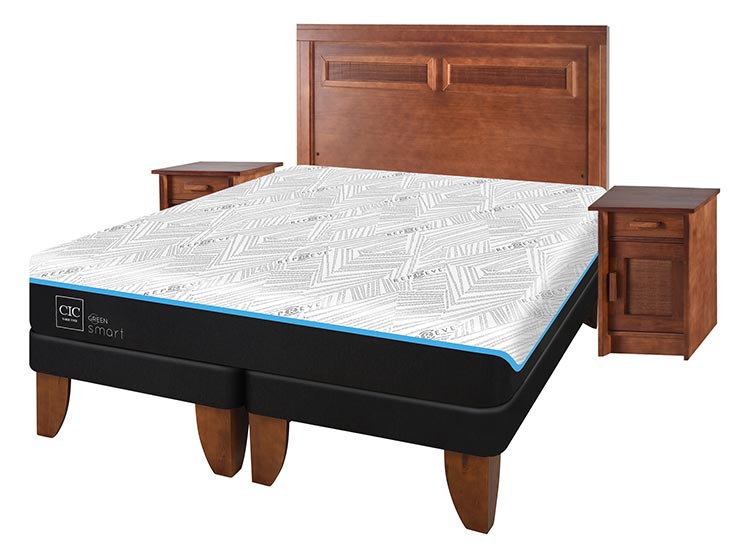 JUEGO DE DORMITORIO CIC CAMA EUROPEA GREEN INFINITY BD 2 PLAZAS + SET MILAN - 2