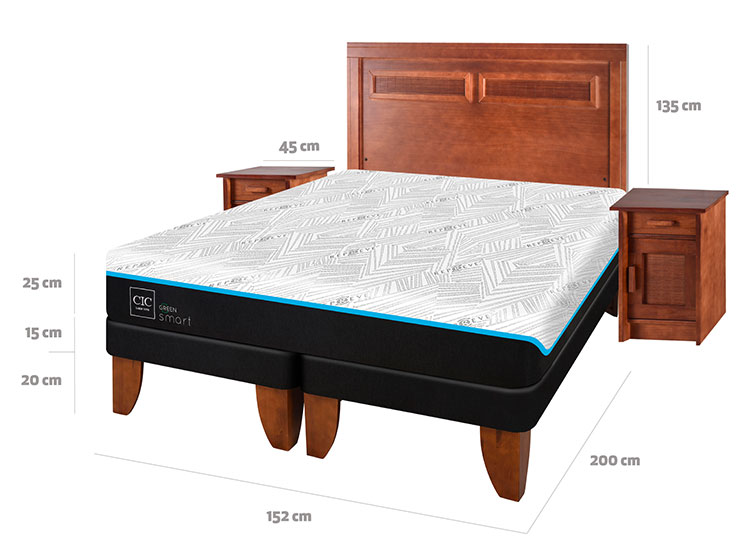 JUEGO DE DORMITORIO CIC CAMA EUROPEA GREEN INFINITY BD 2 PLAZAS + SET MILAN - 3