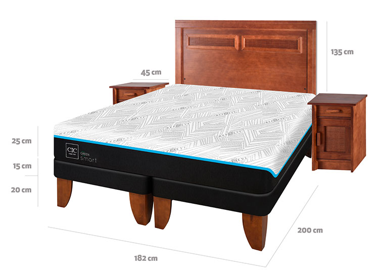 JUEGO DE DORMITORIO CIC CAMA EUROPEA GREEN INFINITY BD KING + SET MILAN - 3
