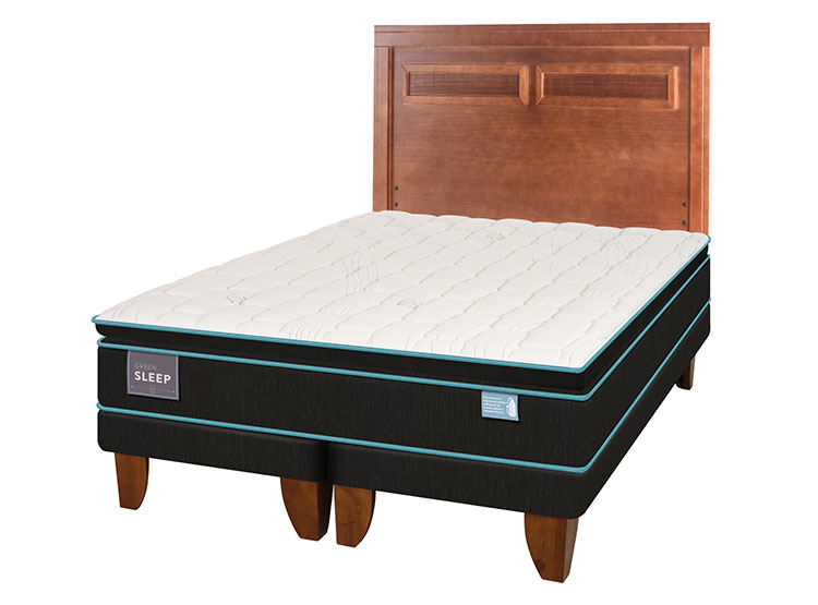 JUEGO DE DORMITORIO CIC CAMA EUROPEA GREEN SLEEP BD KING + RESPALDO MILAN - 2