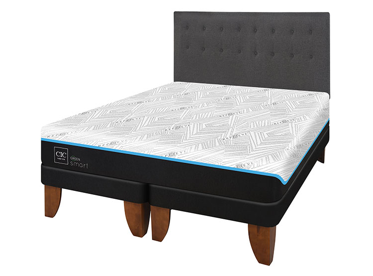JUEGO DE DORMITORIO CIC CAMA EUROPEA GREEN INFINITY BD KING + RESPALDO EUFRATES - 2