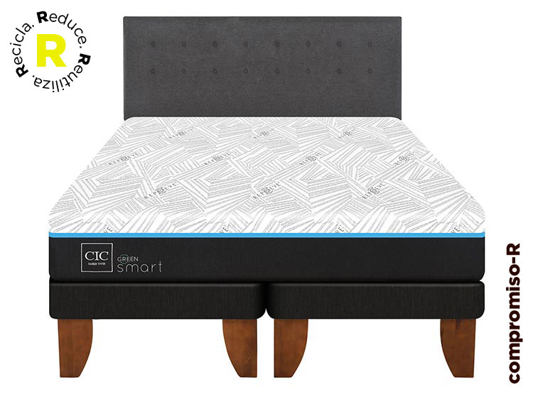 JUEGO DE DORMITORIO CIC CAMA EUROPEA GREEN INFINITY BD KING + RESPALDO EUFRATES - 1