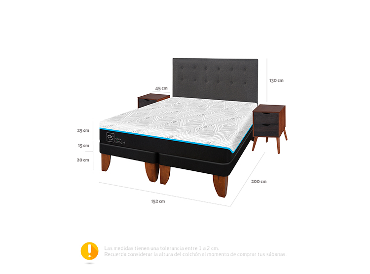 JUEGO DE DORMITORIO CIC CAMA EUROPEA GREEN INFINITY BD 2 PLAZAS + SET EUFRATES - 3
