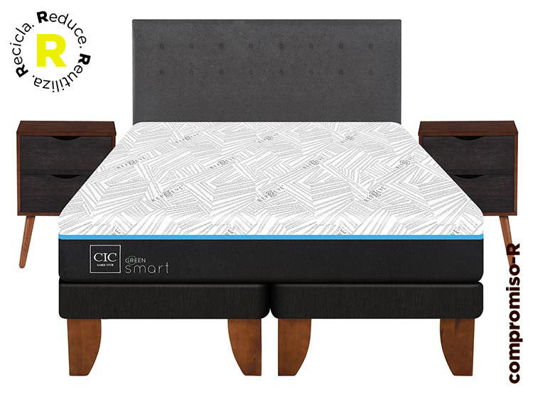 JUEGO DE DORMITORIO CIC CAMA EUROPEA GREEN INFINITY BD KING + SET EUFRATES - 1