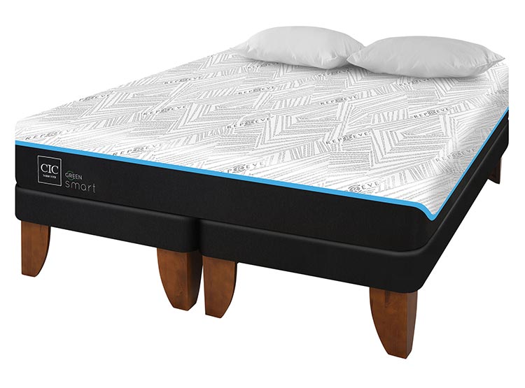 JUEGO DE DORMITORIO CIC CAMA EUROPEA GREEN INFINITY BD 2 PLAZAS + ALMOHADAS - 2