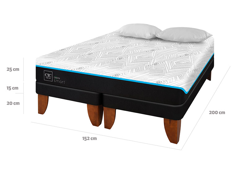 JUEGO DE DORMITORIO CIC CAMA EUROPEA GREEN INFINITY BD 2 PLAZAS + ALMOHADAS - 3