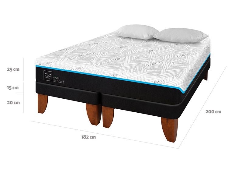 JUEGO DE DORMITORIO CIC CAMA EUROPEA GREEN INFINITY BD KING + ALMOHADA - 3